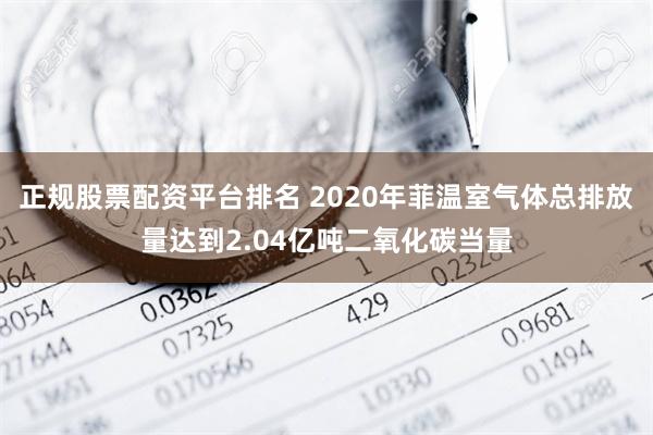 正规股票配资平台排名 2020年菲温室气体总排放量达到2.04亿吨二氧化碳当量