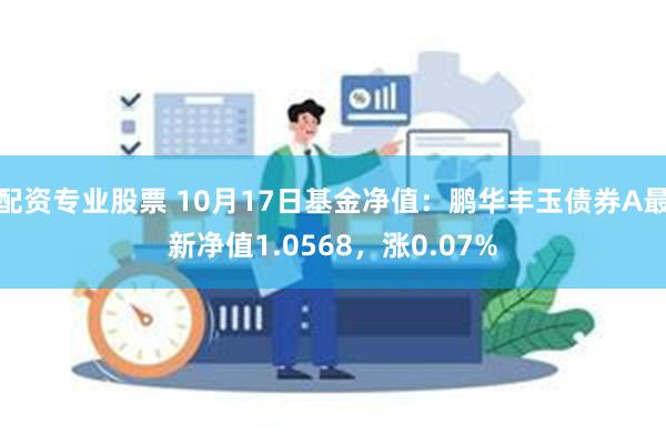 配资专业股票 10月17日基金净值：鹏华丰玉债券A最新净值1.0568，涨0.07%