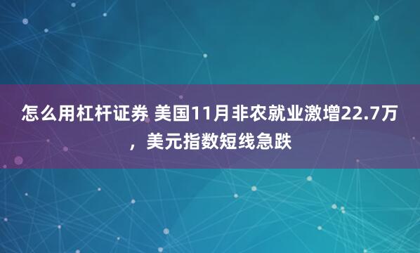 怎么用杠杆证券 美国11月非农就业激增22.7万，美元指数短线急跌