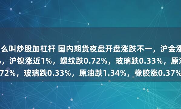 什么叫炒股加杠杆 国内期货夜盘开盘涨跌不一，沪金涨0.08%，沪铜涨0.42%，沪镍涨近1%，螺纹跌0.72%，玻璃跌0.33%，原油跌1.34%，橡胶涨0.37%