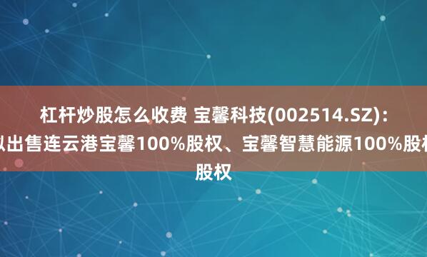 杠杆炒股怎么收费 宝馨科技(002514.SZ)：拟出售连云港宝馨100%股权、宝馨智慧能源100%股权