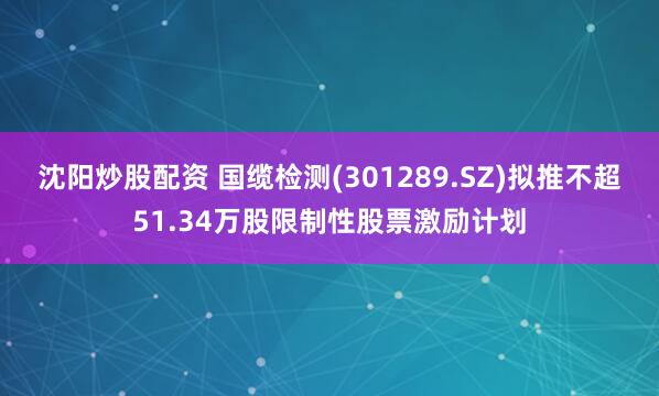 沈阳炒股配资 国缆检测(301289.SZ)拟推不超51.34万股限制性股票激励计划