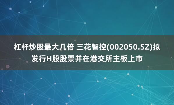 杠杆炒股最大几倍 三花智控(002050.SZ)拟发行H股股票并在港交所主板上市