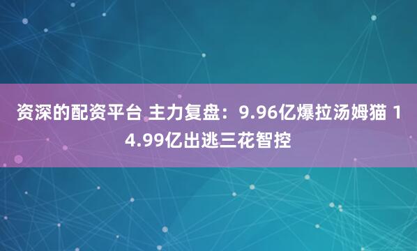 资深的配资平台 主力复盘：9.96亿爆拉汤姆猫 14.99亿出逃三花智控